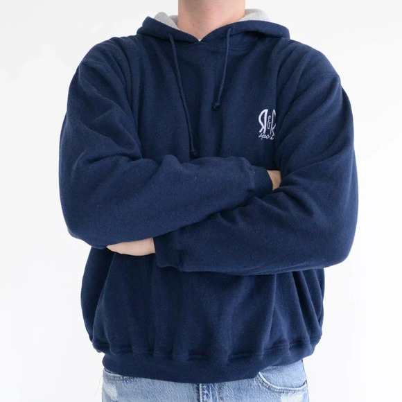 Vintage R&R Sport Navy Hoodie Bunny Hug w/ Waffle Lining Size 46 - Picture 2 of 12